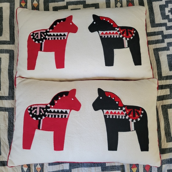HTF Opalhouse horse pillows Christmas